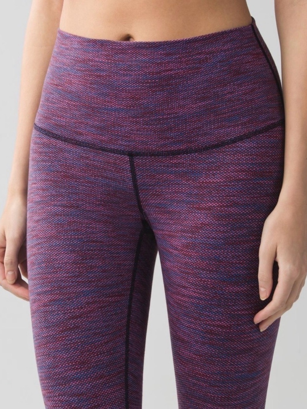 Lululemon Wunder Under High Rise Crop Capri Leggings Purple Space Dye Size 8